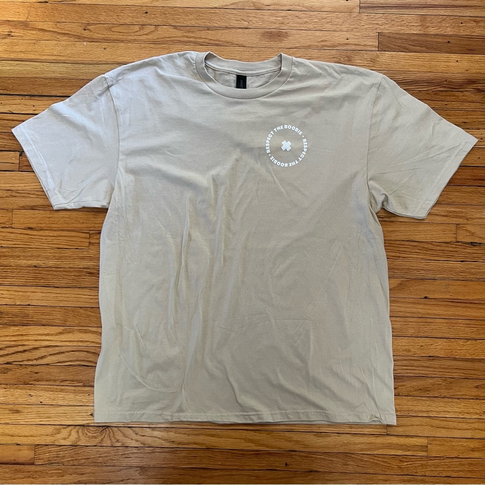 “Respect the Boobie” Breast Cancer Awareness Tan Tee